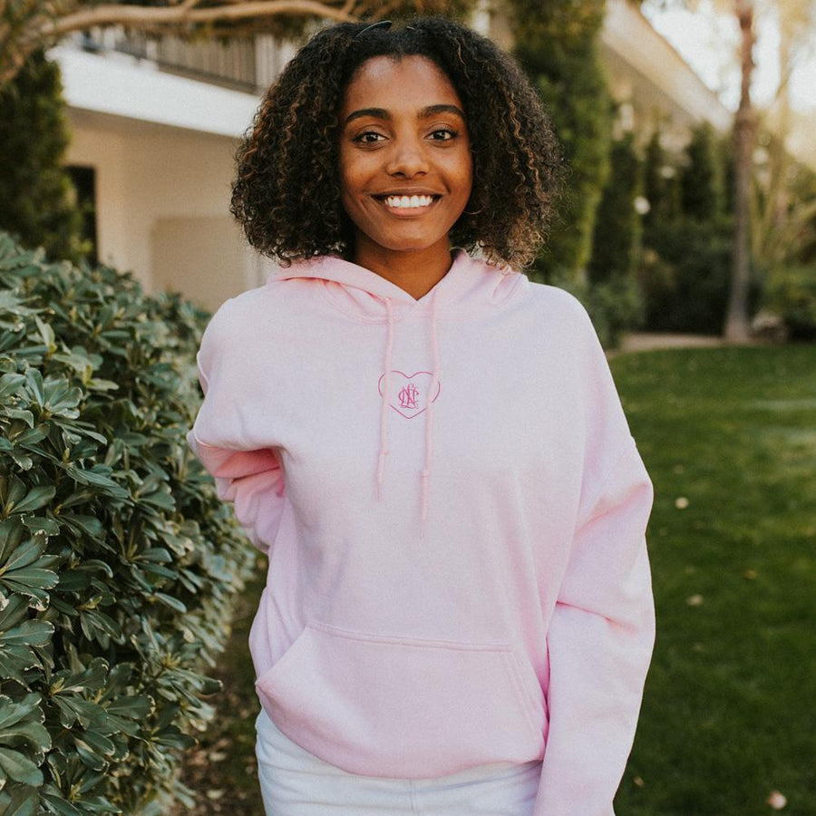 NCL Pink Embroidered Heart Icon Hoodie