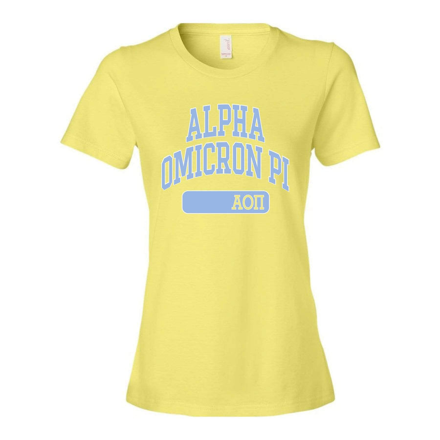 Ali & Ariel Pastel Yellow Varsity Tee <br> (sororities A-D)