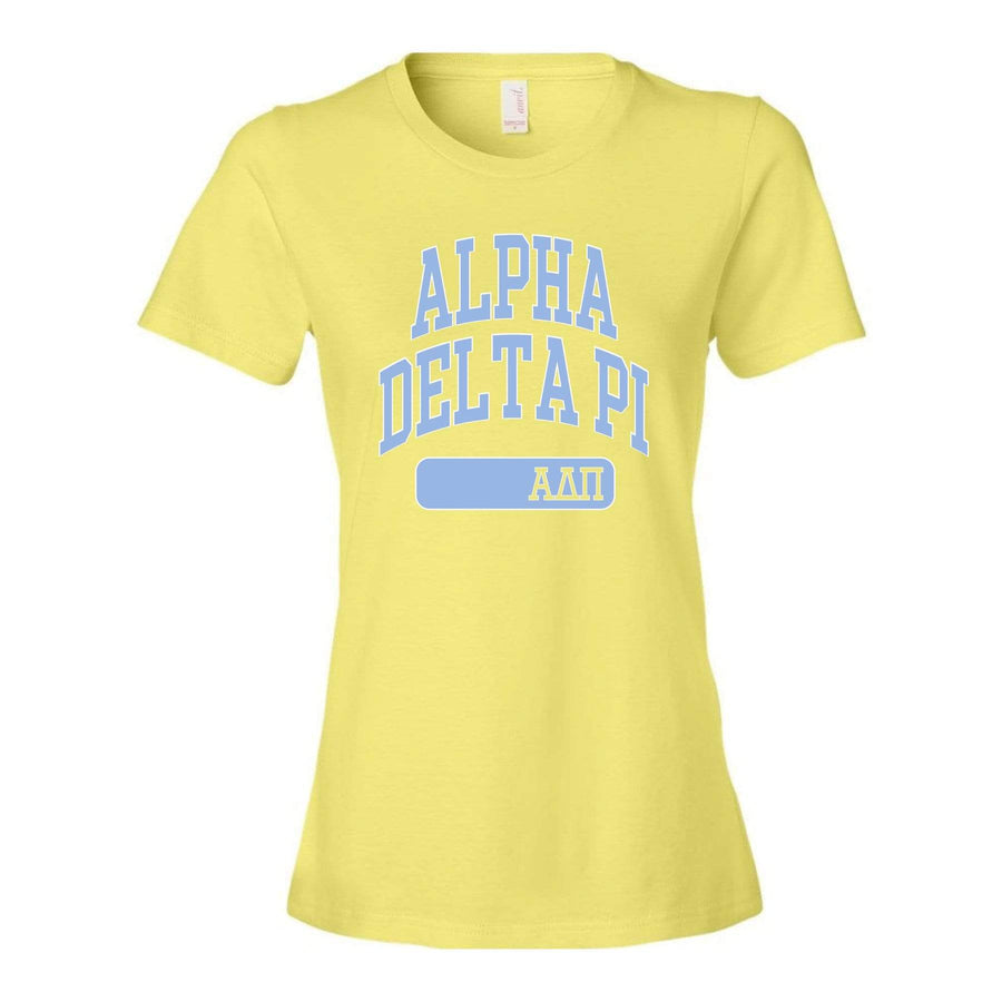 Ali & Ariel Pastel Yellow Varsity Tee <br> (sororities A-D)