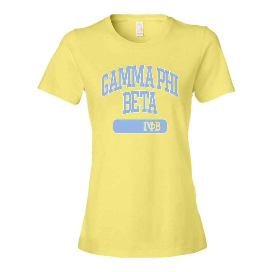 Ali & Ariel Pastel Yellow Varsity Tee <br> (sororities G-Z)