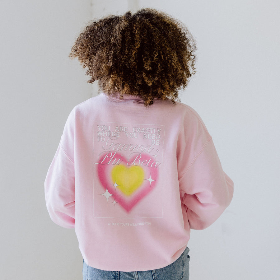 Ali & Ariel Pink Aura Heart Fleece (sororities A-D)