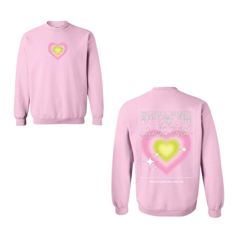Ali & Ariel Pink Aura Heart Fleece (sororities G-Z)