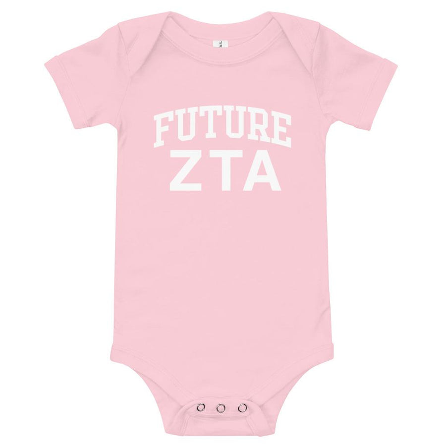 Ali & Ariel Pink Baby Onesie <br> (sororities G-Z) Zeta Tau Alpha / 18-24 Months