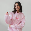 Ali & Ariel Pink on Pink Embroidered Heart Hoodie <br> (sororities G-Z)