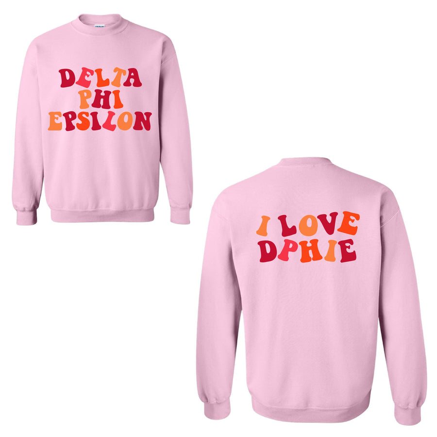 Ali & Ariel Pink Say It Back Fleece <br> (sororities A-D) Delta Phi Epsilon / Small