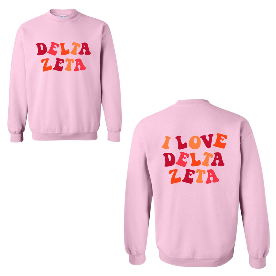 Ali & Ariel Pink Say It Back Fleece <br> (sororities A-D) Delta Zeta / Small