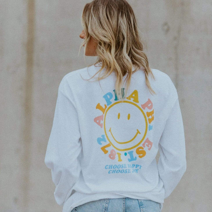 Ali & Ariel Rainbow Smiley Long Sleeve <br> (sororities G-Z)