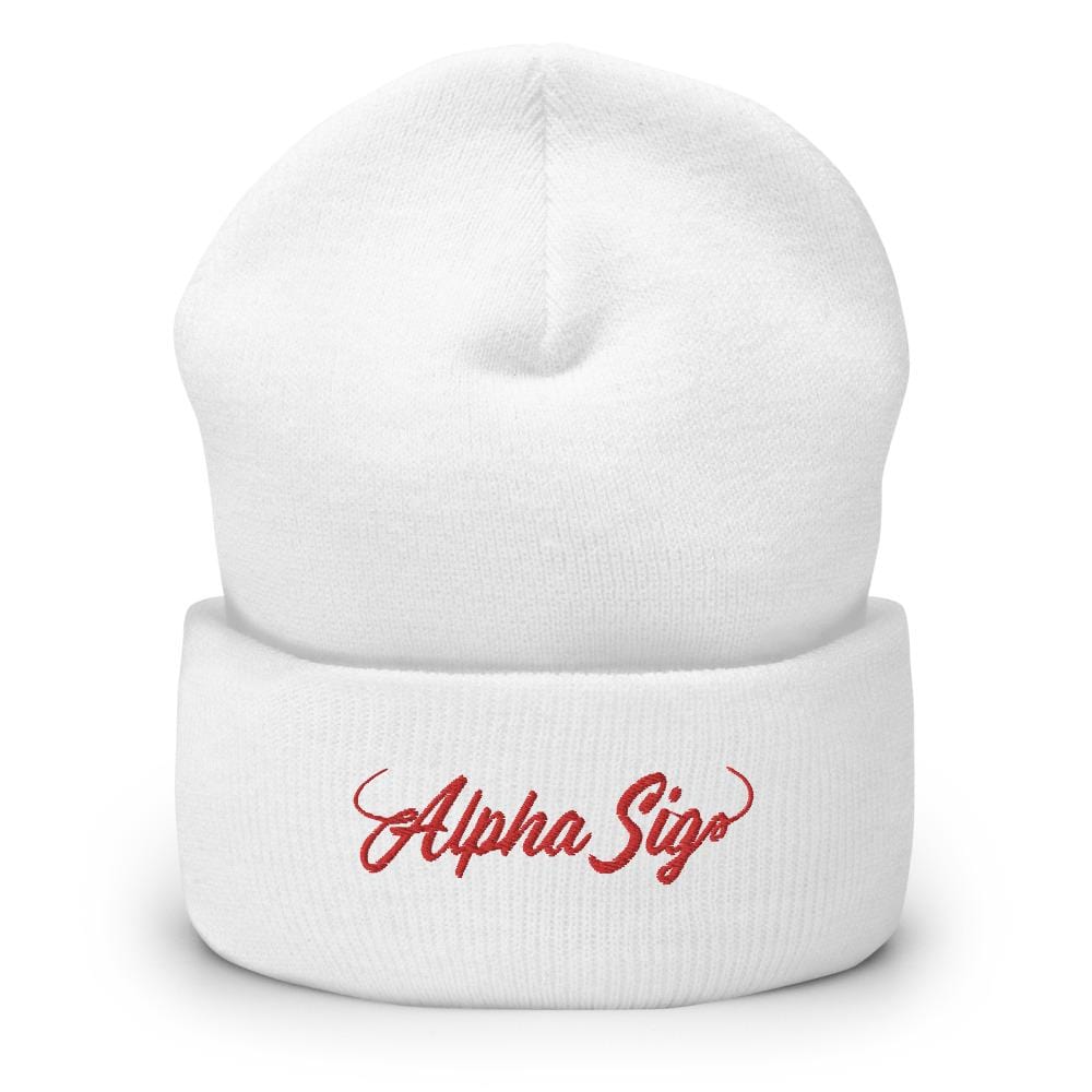 Red Cursive Embroidered Beanie | Sorority Apparel | Greek