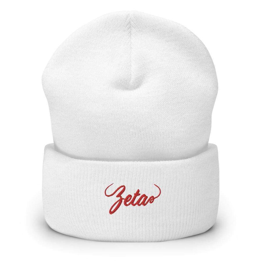 Ali & Ariel Red Cursive Embroidered Beanie <br> (available for all sororities)