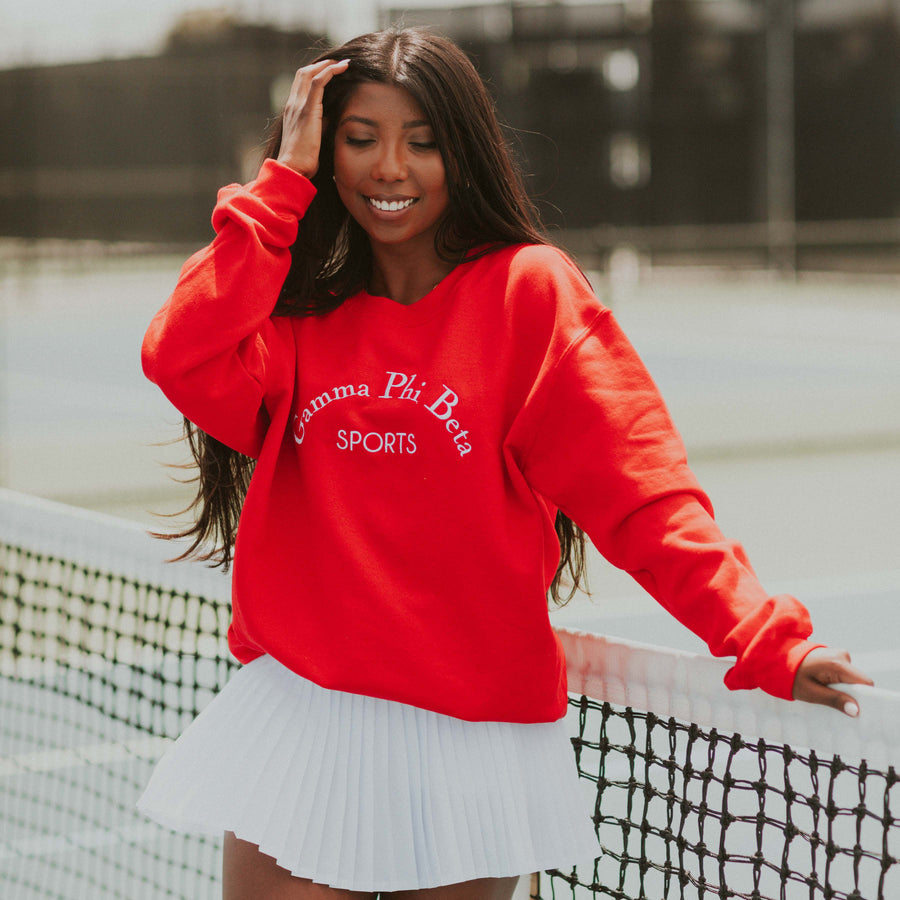 Ali & Ariel Red Embroidered Sports Fleece <br> (sororities A-D)
