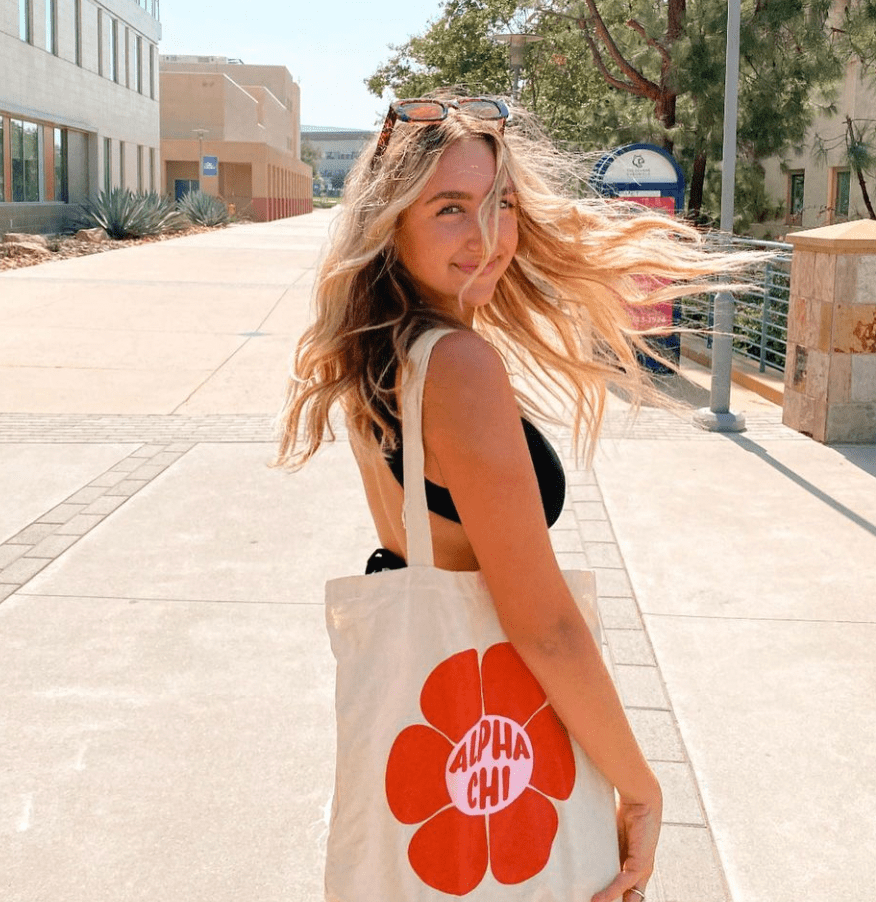 Ali & Ariel Red Flower Tote (available for multiple organizations!)