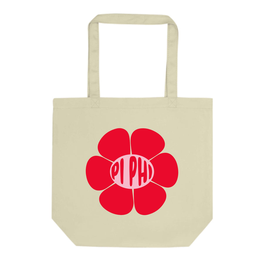 Ali & Ariel Red Flower Tote (available for multiple organizations!) Pi Beta Phi