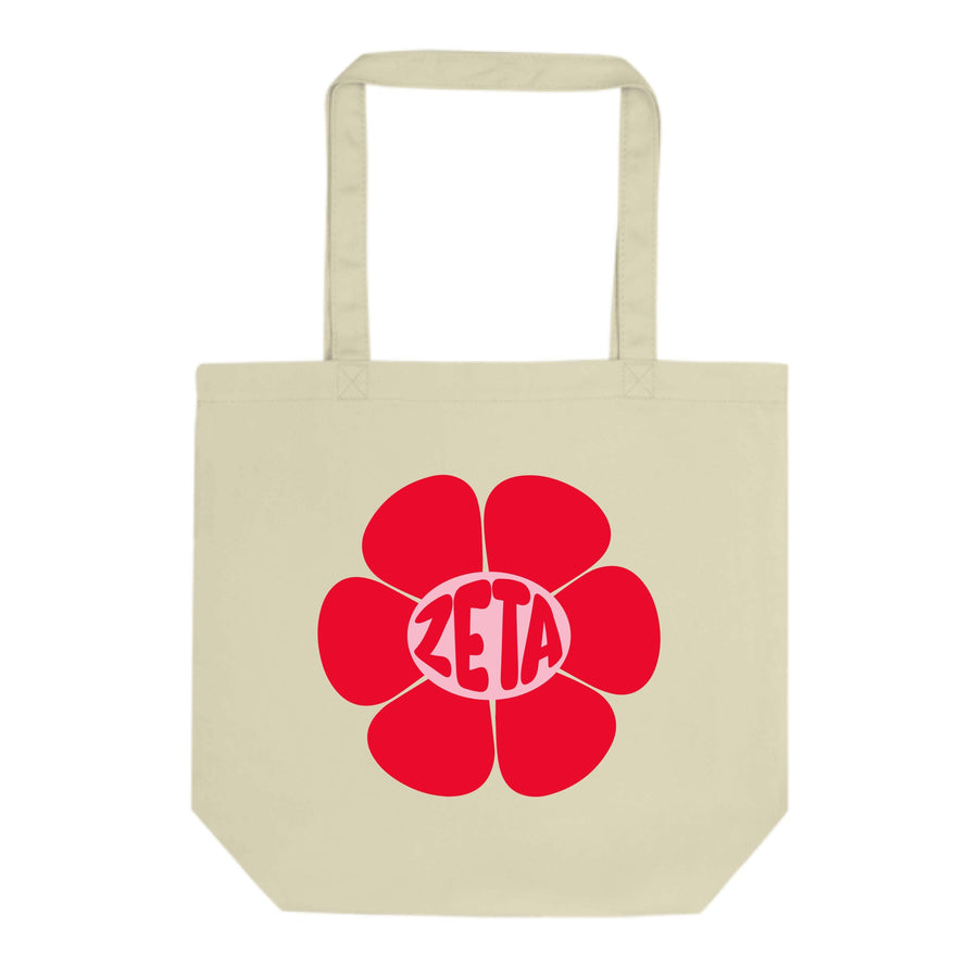 Ali & Ariel Red Flower Tote (available for multiple organizations!) Zeta Tau Alpha