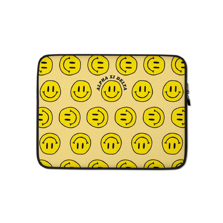 Ali & Ariel Smiley Face Laptop Sleeve <br> (available for most organizations) Alpha Xi Delta / 13