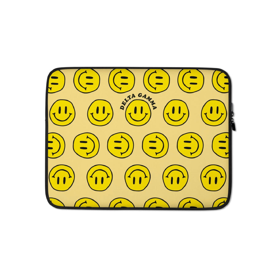 Ali & Ariel Smiley Face Laptop Sleeve <br> (available for most organizations) Delta Gamma / 15