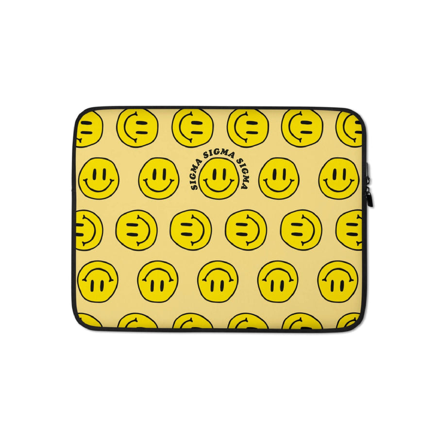 Ali & Ariel Smiley Face Laptop Sleeve <br> (available for most organizations) Sigma Sigma Sigma / 13