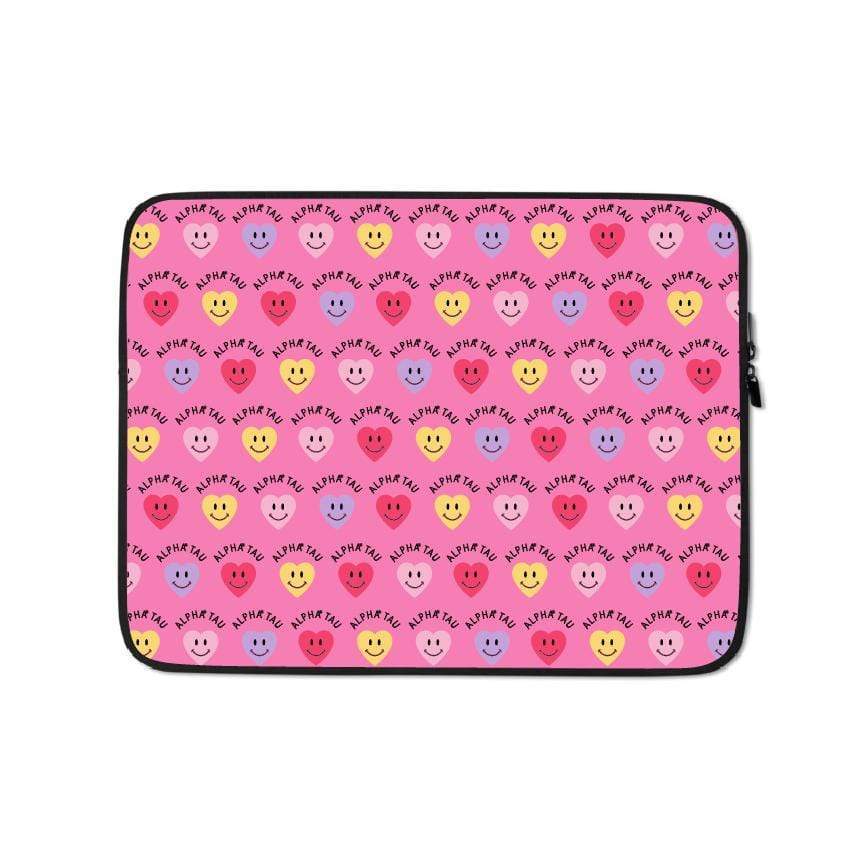 Ali & Ariel Smiley Heart Laptop Sleeve<br> (available for all sororities) Alpha Sigma Tau / 13