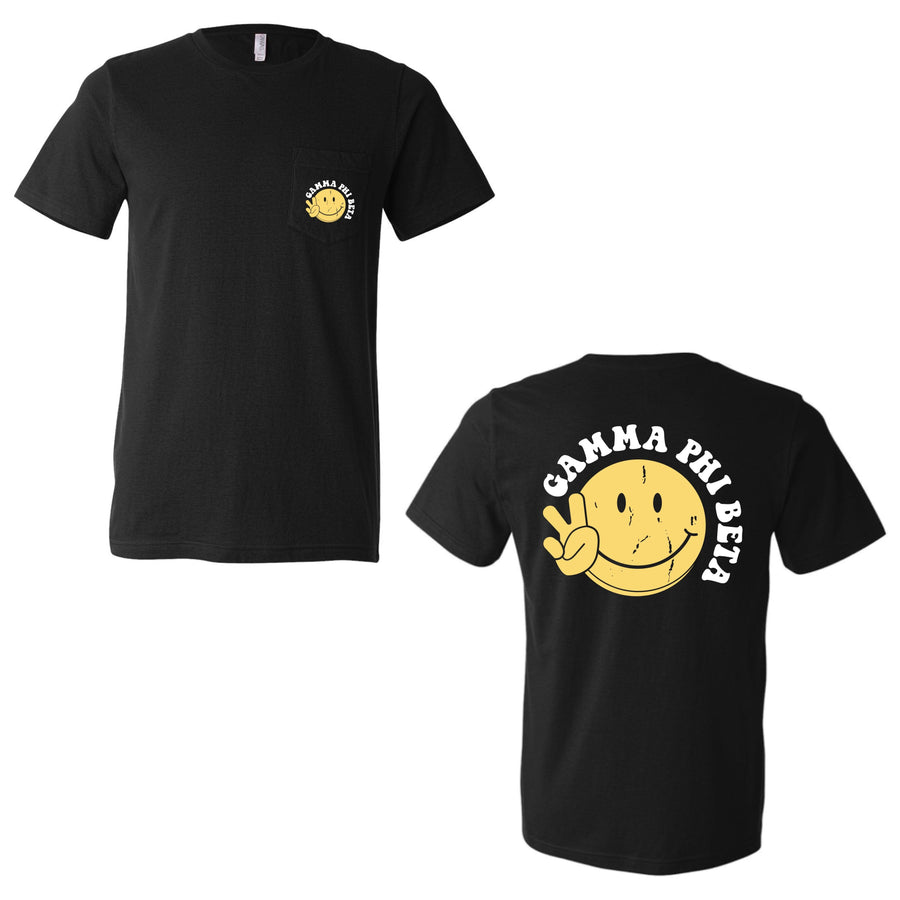 Ali & Ariel Smiley Pocket Tee <br> (sororities G-Z) Gamma Phi Beta / Small