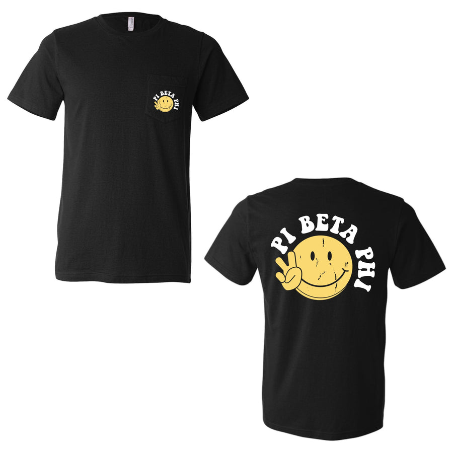 Ali & Ariel Smiley Pocket Tee <br> (sororities G-Z) Pi Beta Phi / Small
