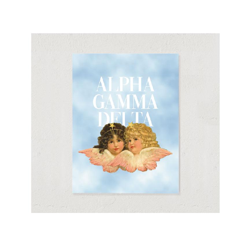 Ali & Ariel Vintage Angel Art Print Alpha Gamma Delta / 12x16