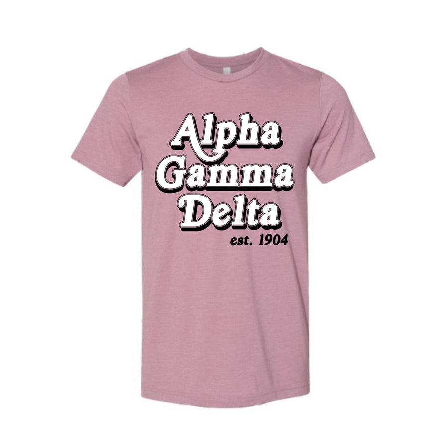 Ali & Ariel Vintage Classic Tee <br> (available for all organizations!) Alpha Gamma Delta / Small