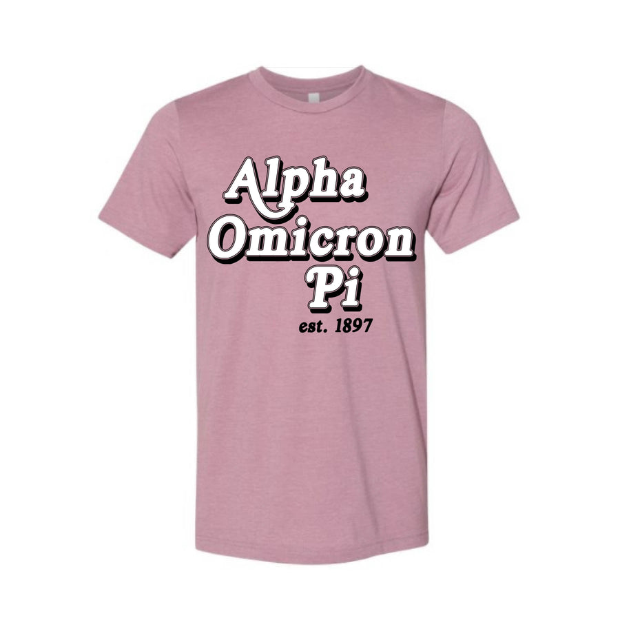 Ali & Ariel Vintage Classic Tee <br> (available for all organizations!) Alpha Omicron Pi / Small