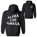 Ali & Ariel Warped Hoodie <br> (available for multiple organizations!) Alpha Chi Omega / Small