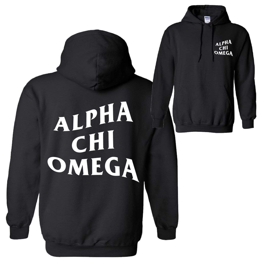 Ali & Ariel Warped Hoodie <br> (available for multiple organizations!) Alpha Chi Omega / Small
