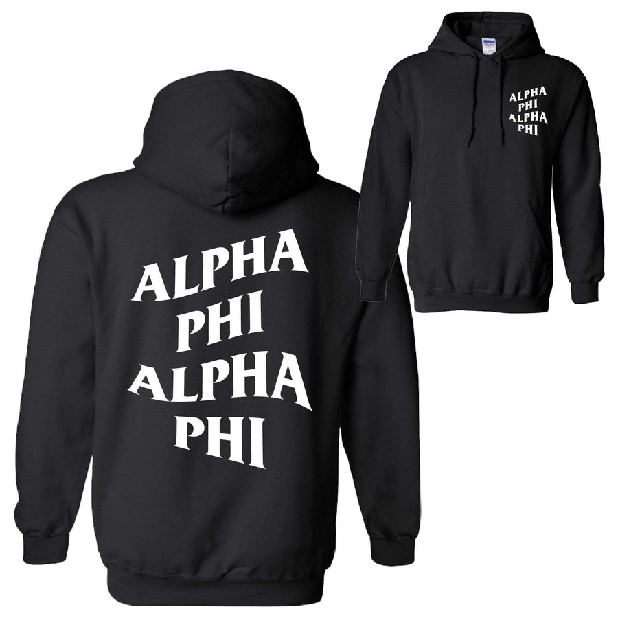 Ali & Ariel Warped Hoodie <br> (available for multiple organizations!) Alpha Phi / Small