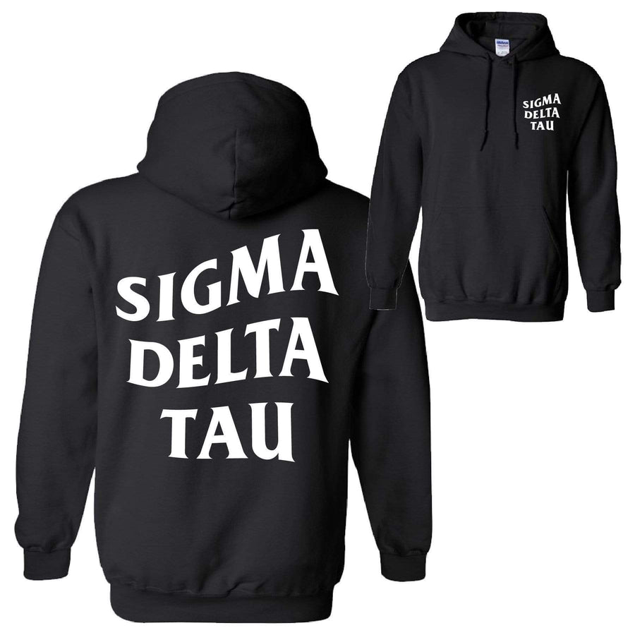 Ali & Ariel Warped Hoodie <br> (available for multiple organizations!) Sigma Delta Tau / Small