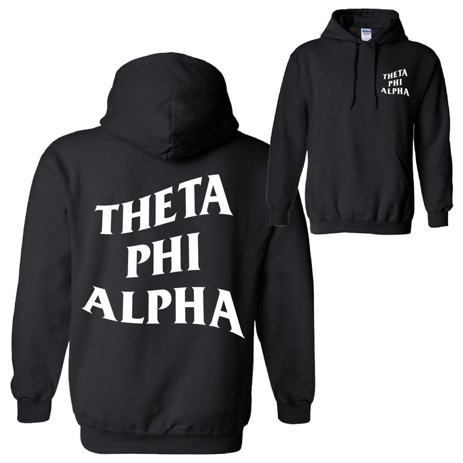 Ali & Ariel Warped Hoodie <br> (available for multiple organizations!) Theta Phi Alpha / Small