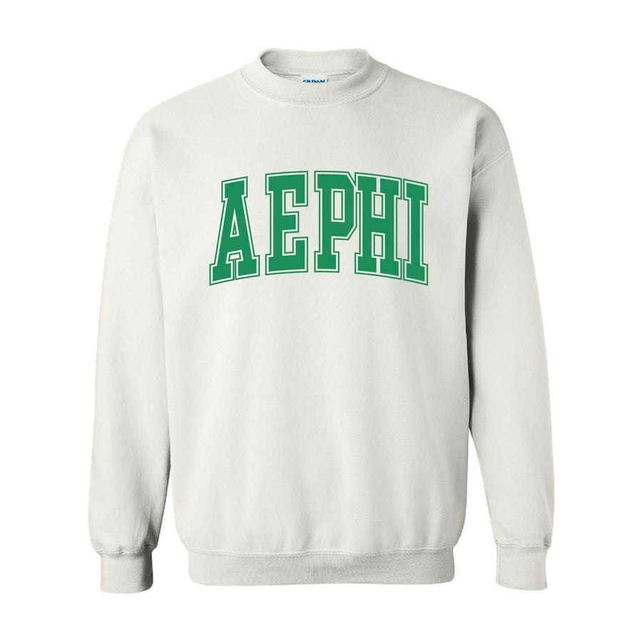 Ali & Ariel White Collegiate Fleece <br> (sororities A-D) Alpha Epsilon Phi / Small