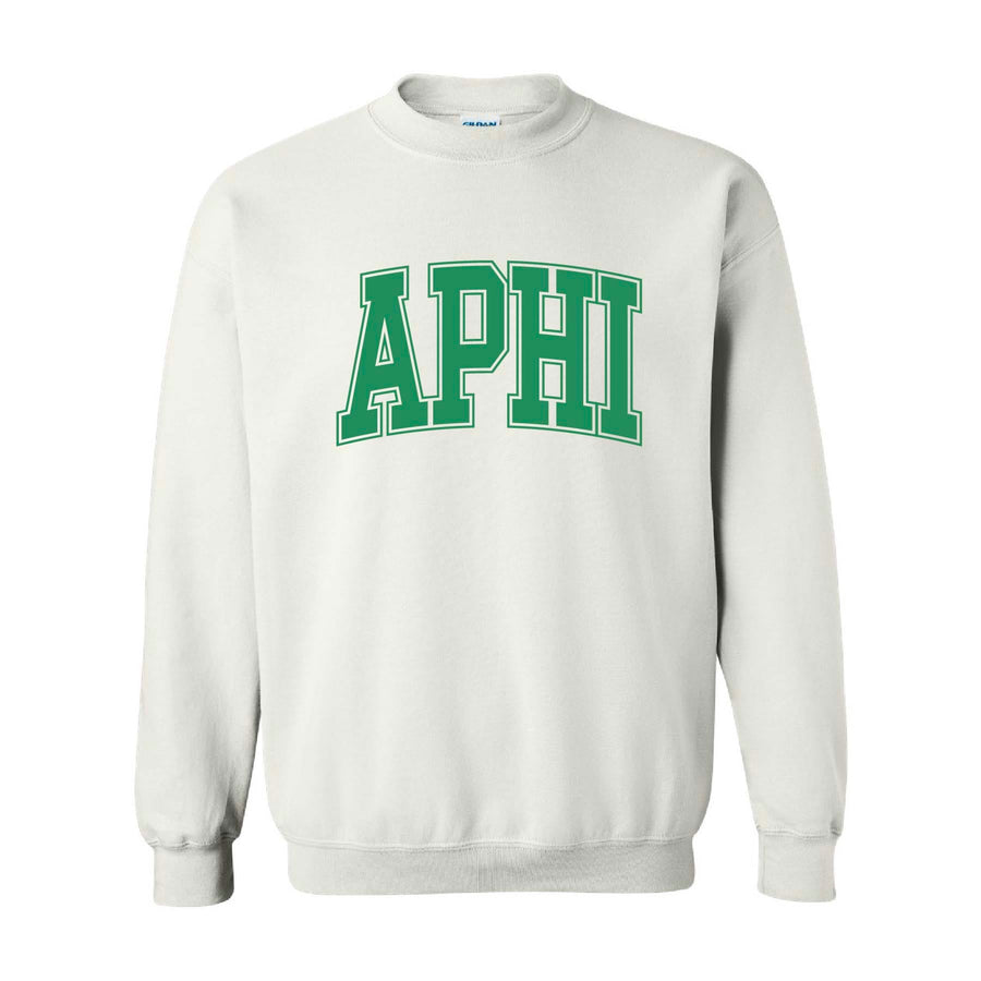 Ali & Ariel White Collegiate Fleece <br> (sororities A-D) Alpha Phi / Small