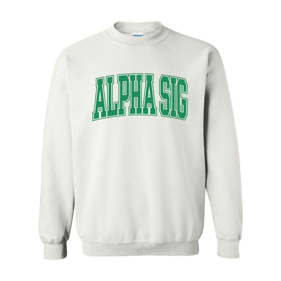 Ali & Ariel White Collegiate Fleece <br> (sororities A-D) Alpha Sigma Alpha / Small
