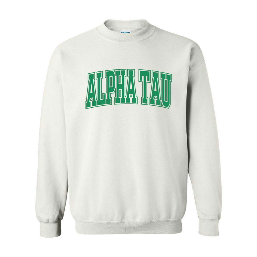 Ali & Ariel White Collegiate Fleece <br> (sororities A-D) Alpha Sigma Tau / Small