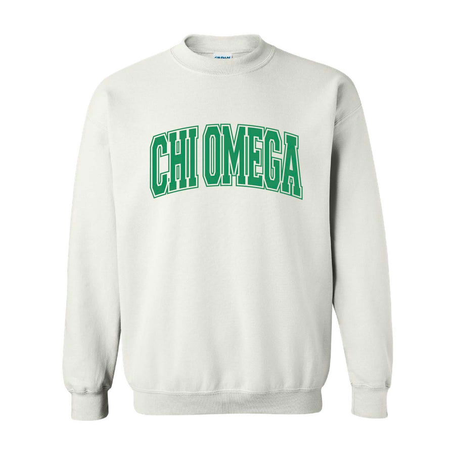 Ali & Ariel White Collegiate Fleece <br> (sororities A-D) Chi Omega / Small