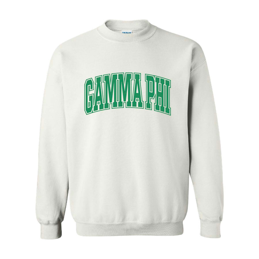 Ali & Ariel White Collegiate Fleece <br> (sororities G-Z) Gamma Phi Beta / Small