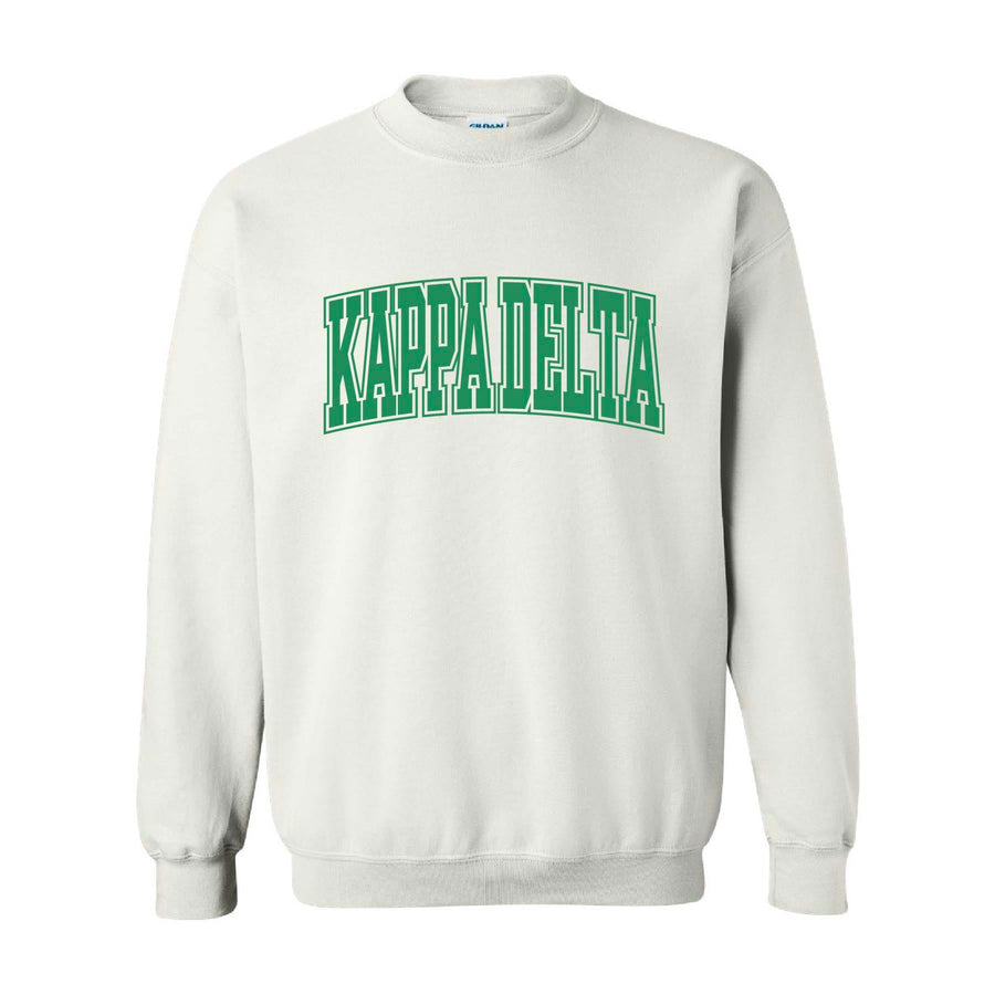 Ali & Ariel White Collegiate Fleece <br> (sororities G-Z) Kappa Delta / Small