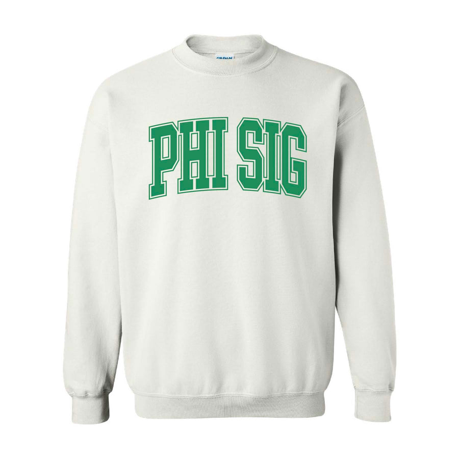 Ali & Ariel White Collegiate Fleece <br> (sororities G-Z) Phi Sigma Sigma / Small