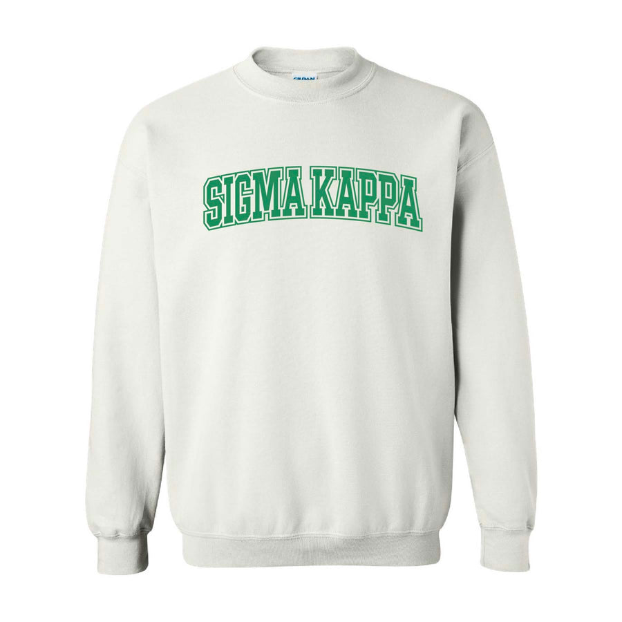 Ali & Ariel White Collegiate Fleece <br> (sororities G-Z) Sigma Kappa / Small