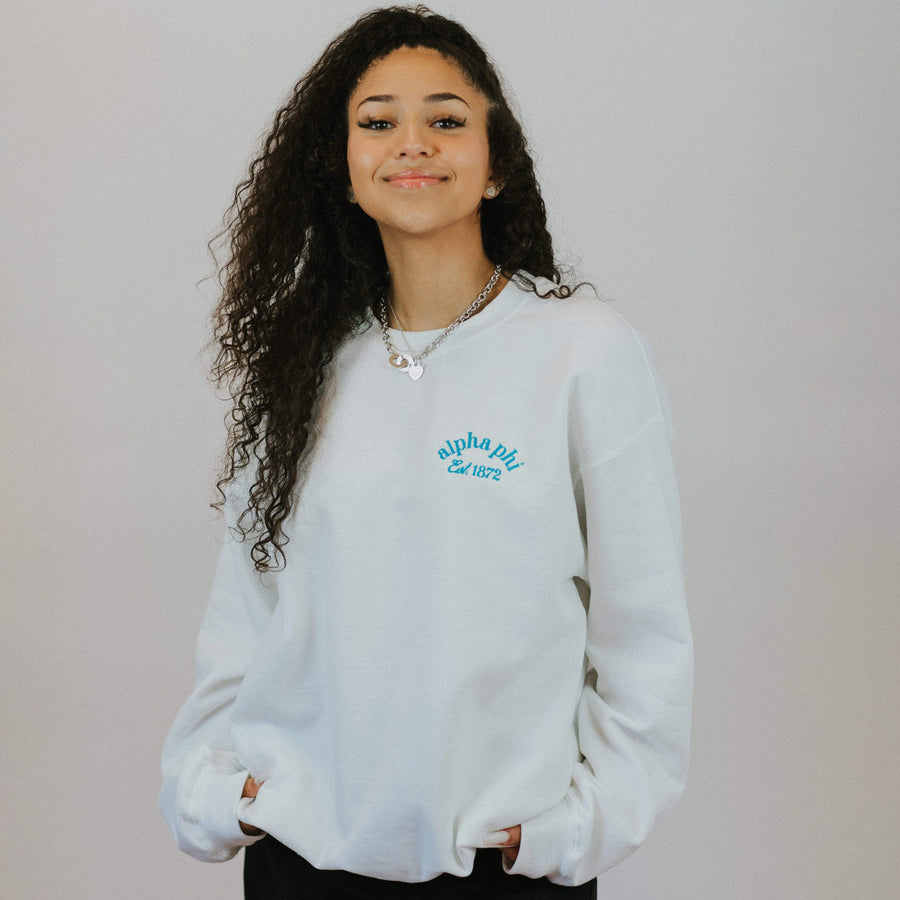 Ali & Ariel White Embroidered Fleece  <br> (sororities A-D)
