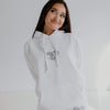 Ali & Ariel White Embroidered Heart Hoodie  <br> (sororities A-D)