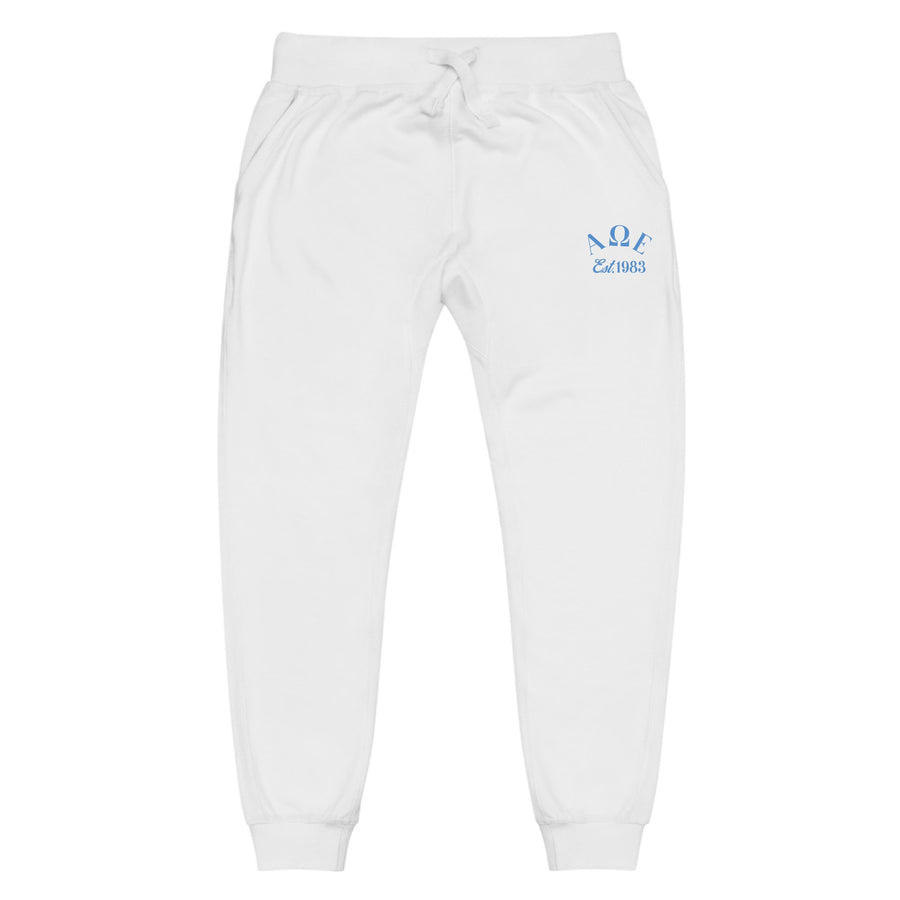 Ali & Ariel White Embroidered Joggers <br> (sororities A-D)