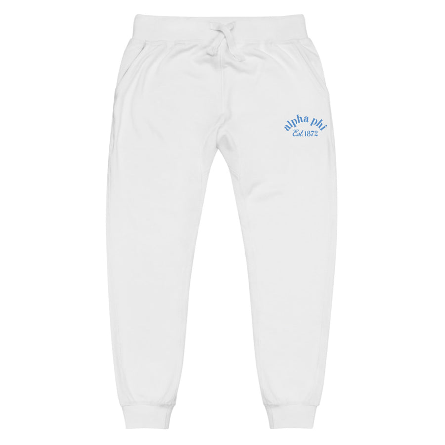 Ali & Ariel White Embroidered Joggers <br> (sororities A-D)