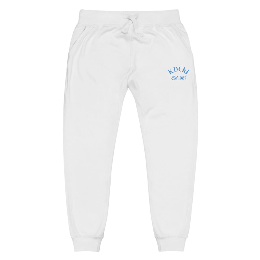 Ali & Ariel White Embroidered Joggers <br> (sororities G-Z)
