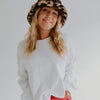 Ali & Ariel White Embroidered Old English Fleece <br> (sororities A-D)